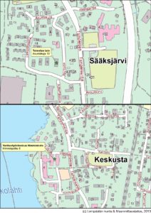 Himminkoto ja Toimelantalo, kartta