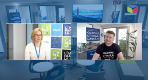 Lempäälän kunnanjohtaja Heidi Rämö ja Lempäälän yrittäjien puheenjohtaja Ismo Paananen