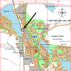 Tampereentie 477 asemakaavan muutoksen likimääräinen sijainti kartalla