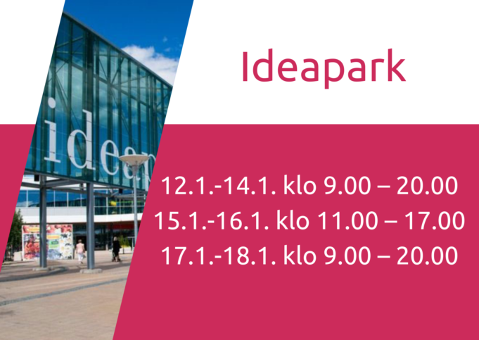 Ideaparkissa voi ennakkoäänestää 12.-18. tammikuuta maanantaista perjantaihin kello 9-20 ja lauantaina ja sunnuntaina kello 11-17.