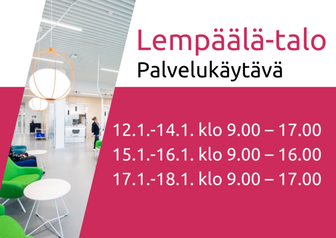 Lempäälä-talossa voi ennakkoäänestää 12.-18. tammikuuta maanantaista perjantaihin kello 9-17 ja lauantaina ja sunnuntaina kello 9-16.