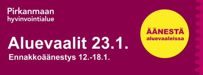 Aluevaalit järjestetään 23.1. ja ennakkoäänestys 12.-18.1. 2022.