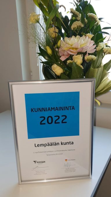 Lempäälän kunta elinvoimakilpailussa toiselle sijalle