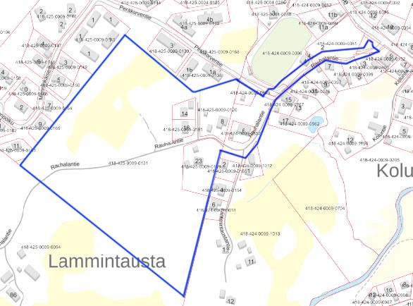 Punaportin asemakaavan ja asemakaavamuutoksen kaavarajaus kartalla.