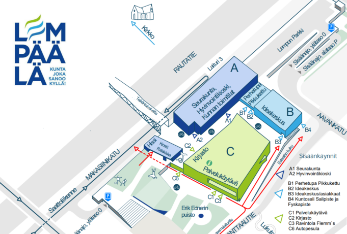 Lempäälä-talon opastekartta